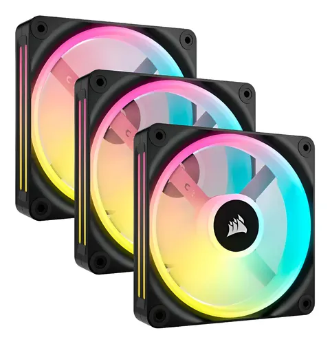 COOLER GABINETE CORSAIR QX120 120MM RGB PACK X3 BLACK